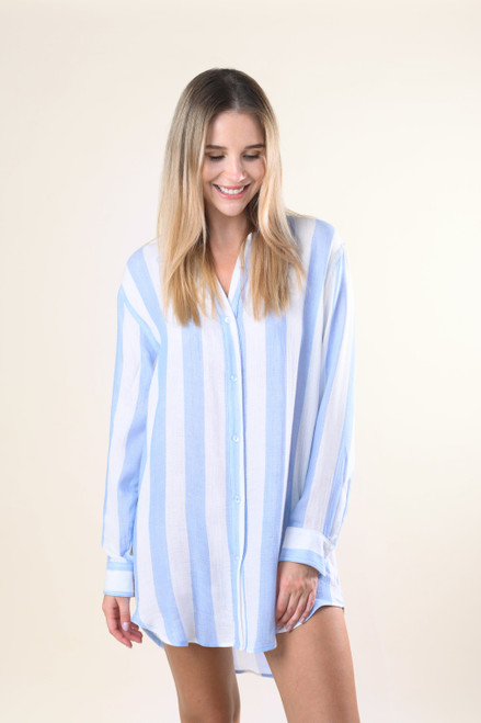 Positano Shirt - Blue Cabana Stripe 