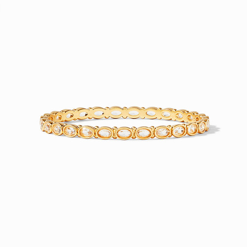 Mykonos Bangle Gold Clear Crystal - S