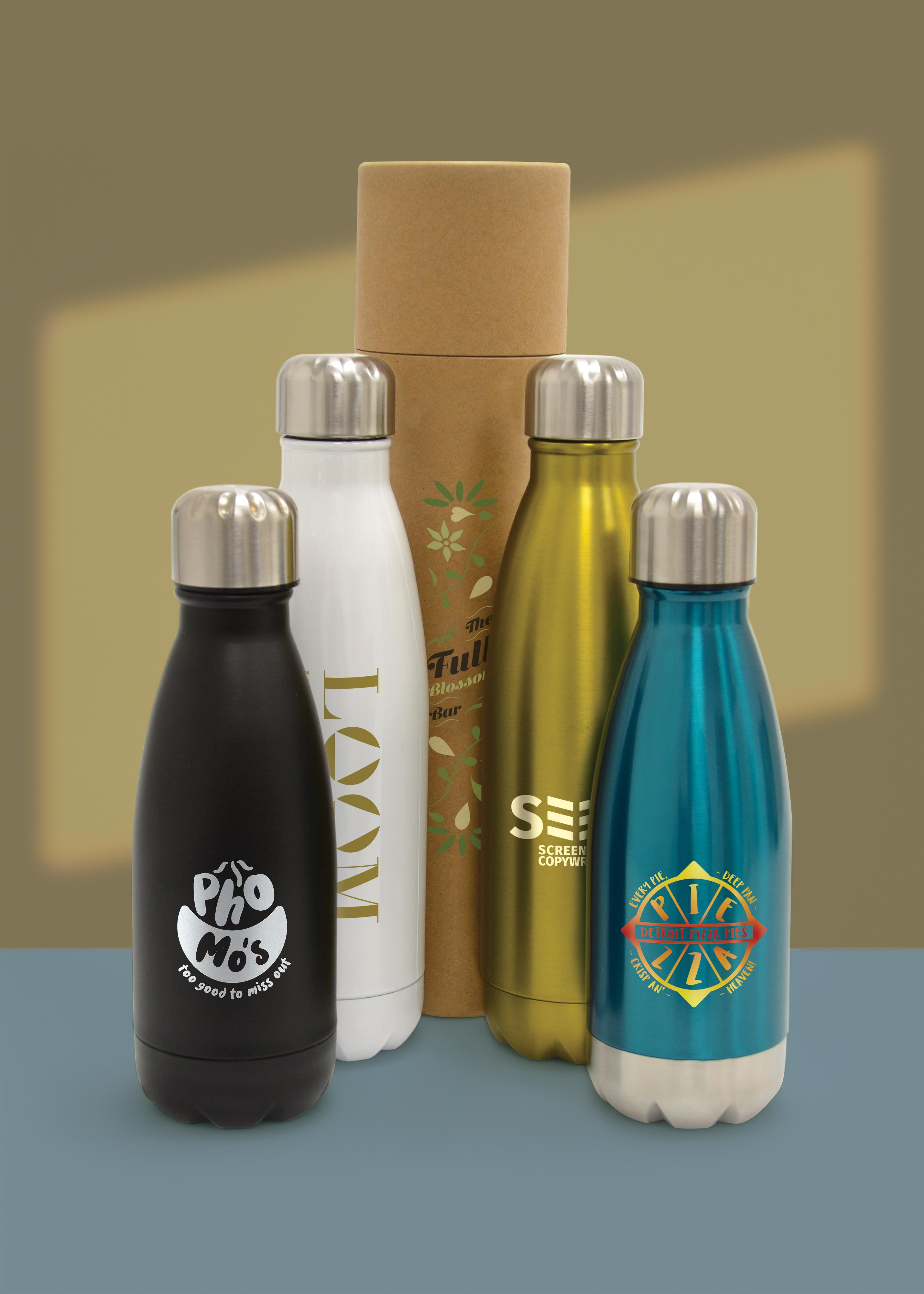 Range of branded bottles