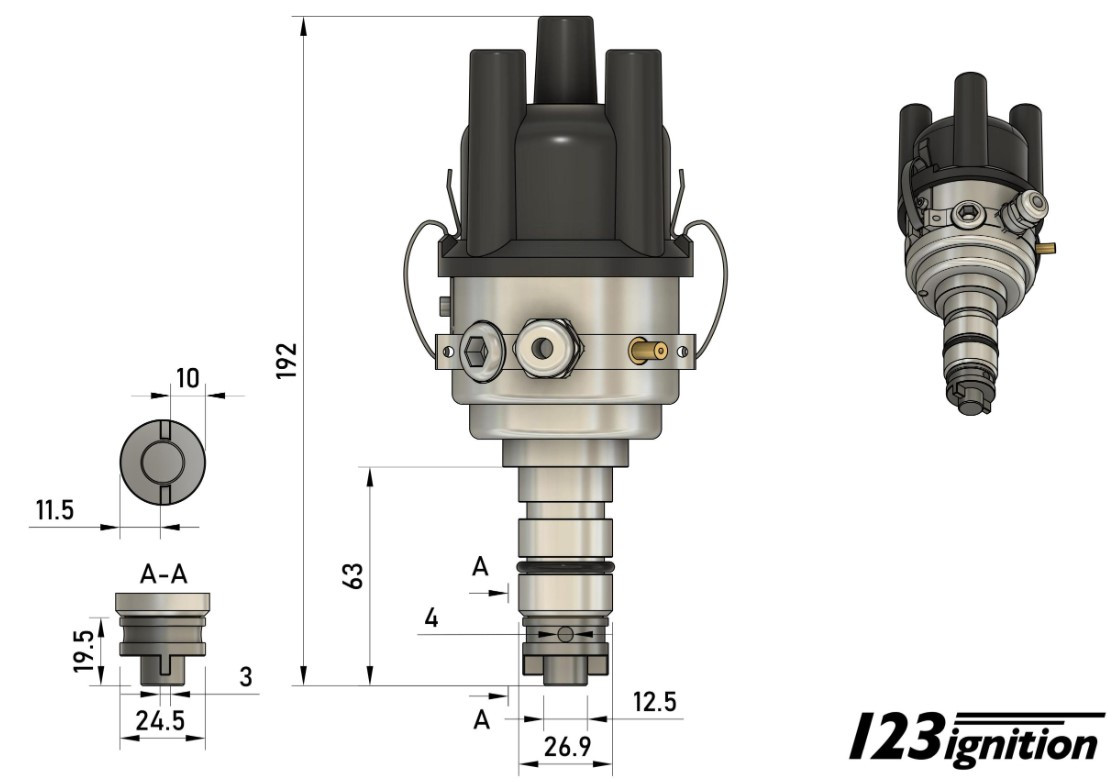 MG4 R-V SWITCHED for MGA or MGB with original curves and a curve for stage two engines