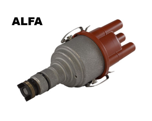 The 123\ALFA-4-R-V is identical to the 123\ALFA-4-R but offers vacuum-advance too. Designed for the Alfa Giulia, Giulietta, Spider, Bertone, Duetto, Junior Zagato, Gran Sport Quattroruote, Alfetta
