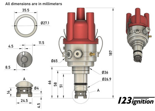 Porsche SWITCHED with D-JET 912 / 914 / 356 / VW 411E / 412E / 1600E Type 3 & 4.  Includes Spacer