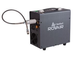 Air Venturi RoVair Compressor, left quartered with hose pic, for sale at High Pressure Pneumatics
