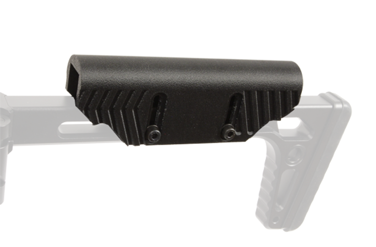 Mordax Adjustable Cheek Piece, Shown mounted to the Mordax Pic, For sale at High Pressure Pneumatics!