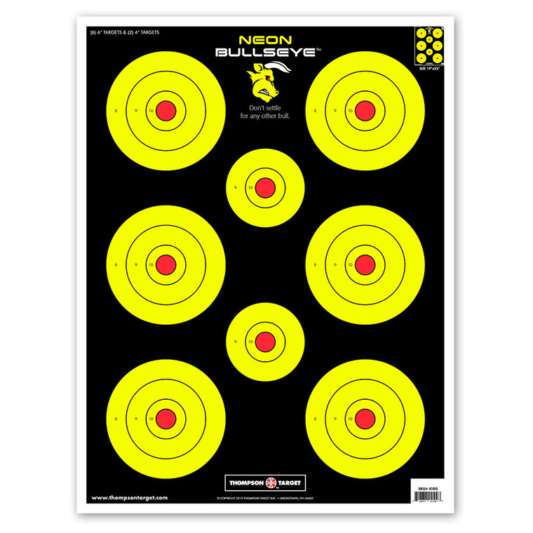 Thompson Target Neon Bullseye 19"x25" 5PK