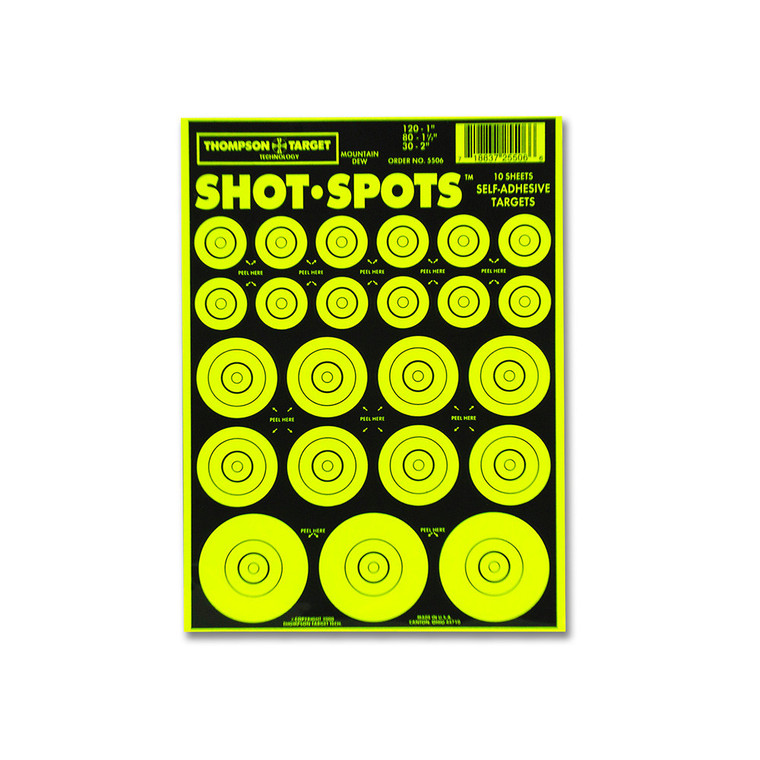 Thompson Target Shot-Spots Green 6.5"X9" Adhesive Target 10PK