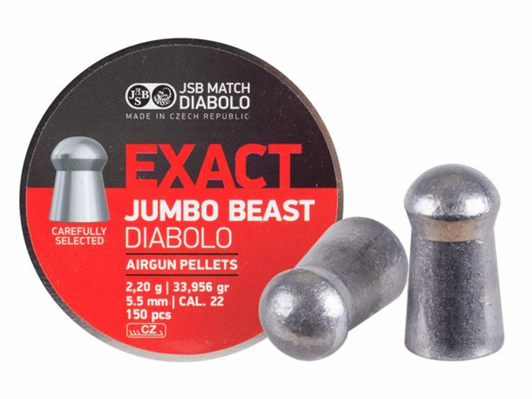 JSB 22Cal 33.95gr Jumbo Beast 150ct, tin and pellet pic, for sale at High Pressure Pneumatics
