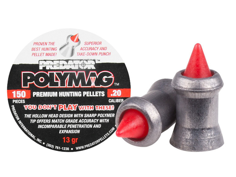 Predator Polymag .20 Cal, 13.89 gr , tin and pellet pic, for sale at High Pressure Pneumatics