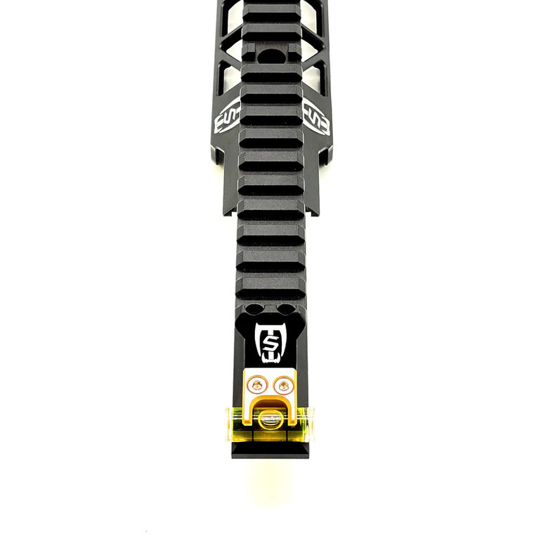 Saber Tactical Top Rail Support (TRS) Compact, rear view with level, for sale at High Pressure Pneumatics