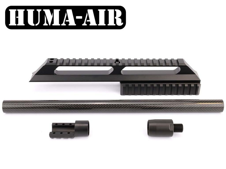 Huma-Air Extended Scope Rail and Tensioner Kit 700mm, the complete setup pic, for sale at High Pressure Pneumatics