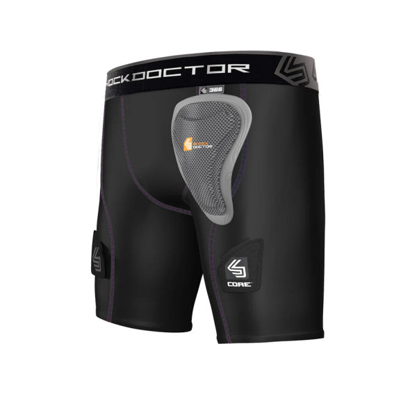 Shock Doctor Girls's Core Compression Hockey Shorts w/ Pelvic Protector