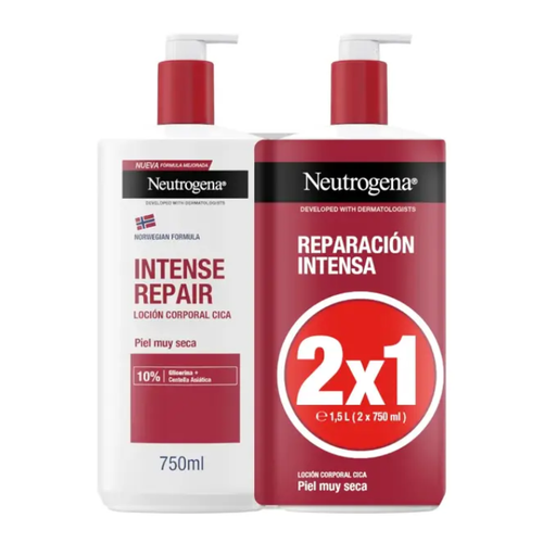 NEUTROGENA FORMULA NORUEGA LOCION CORPORAL REPARACION INTENSA PIEL MUY SECA Y RUGOSA 2 ENVASES 750 ml