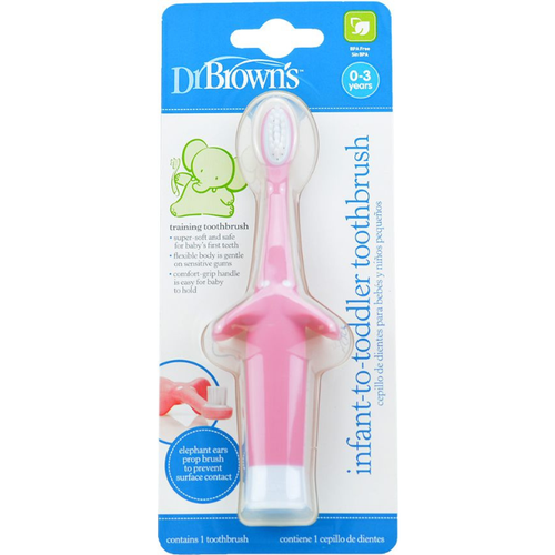 CEPILLO DIENTES BEBE Y NIÑO PEQUEÑO DR BROWN'S ROSA