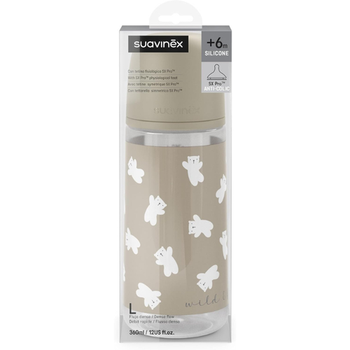 BIBERON TETINA SILICONA FISIOLOGICA SUAVINEX FLUJO L 360 ML