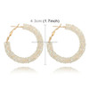 Women Crystal Hoop Earrings Geometric Round Shiny Rhinestone Big Earring Jewelry(White)