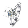 925 Sterling Silver Woman CZ Crystal Wedding Engagement Finger Rings Super Shinning Cubic Zirconia Fine Jewelry, Ring Size:6