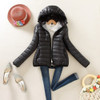 Warm Winter Parka Jacket Ladies Women Slim Short Coat, Size:M(Black)