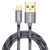 TOPK AN09 Micro USB Charging + Transmission Aluminum Alloy Tiger Texture Nylon Braided Data Cable(Black)