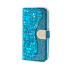 Laser Glitter Powder Crocodile Texture Matching Horizontal Flip Leather Case with Card Slots & Holder For Huawei P30 Lite(Blue)