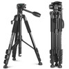 Q111 4-Section Folding Legs Live Broadcast Aluminum Alloy Tripod Mount with Three-dimensional Damping Tripod Heads(Black)