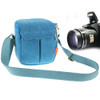 Portable Digital Camera Canvas Bag with Strap, Size: 13.5cm x 9cm x 14cm(Blue)