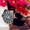 2 PCS Casual Simple Sofa Leather Quartz Couple Watch(Black)