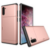 Shockproof Rugged Armor Protective Case with Card Slot for Galaxy Note 10(Rose Gold)