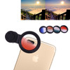 DS-2017001 5 in 1 Gradient Mirror Lens Kits Gradient (Green + Blue + Orange + Red) with Lens Clip, For iPhone, Galaxy, Sony, Lenovo, HTC, Huawei, Google, LG, Xiaomi and other Smartphones