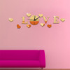 Creative LOVE Clock Acrylic Mirror DIY Wall Sticker(Gold)