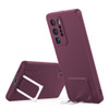 For Huawei P40 Skin Feel Frosted TPU Shockproof Phone Case with Telescopic Holder(Plum)