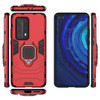 For Huawei P40 PC + TPU Shockproof Protective Case with Magnetic Ring Holder(Red)