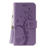 For Huawei P40 Embossed Lucky Tree Horizontal Flip Leather Case with Holder & Card Slot & Wallet & Lanyard(Purple)