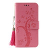 For Huawei P40 Embossed Lucky Tree Horizontal Flip Leather Case with Holder & Card Slot & Wallet & Lanyard(Pink)