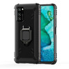 For Huawei P40 Carbon Fiber Protective Case with 360 Degree Rotating Ring Holder(Black)