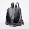 Fashion PU+ Suede School Backpack Casual Handbag Shoulder Bag(Light Grey)