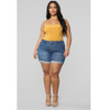 Plus Sized Fashion Stretch Denim Shorts (Color:Blue Size:XXXL)