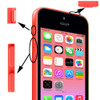 3 in 1 Mute Button + Power Button + Volume Button for iPhone 5C(Pink)