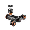 YELANGU L4X-BC Camera Wheel Dolly II Electric Track Slider 3-Wheel Video Pulley Rolling Dolly Car with Ballhead, Load: 3kg (Black)