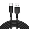 4 PCS 2.4A USB-C / Type-C to USB Braided Fast Charging Sync Data Cable, Length: 2m (Black)