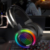 FOREV G99 USB RGBHead-Mounted Wired Headset With Microphone, Style: Standard Version (Colorful Light Black )