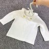 Baby Girl Embroidery Pattern Small Lapel Bottoming Shirt Long Sleeve T-shirt (Color:Crown Size:66cm)