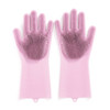 Multipurpose Silicone Gloves Heat-proof Anti-abrasive Housework Kitchen Cleaning Gloves (Pink)