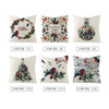 2 PCS Christmas Watercolor Printed Linen Pillowcase Sofa Garland Cushion Cover Without Pillow Core, Size: 45x45cm(JYM106-12)