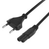 High Quality 2 Prong Style EU Notebook AC Power Cord, Length: 1.5m