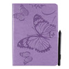 For iPad Pro 11 (2020) Pressed Printing Butterfly Pattern Horizontal Flip Leather Tablet Case with Holder & Card Slots & Wallet(Purple)