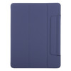 Horizontal Flip Ultra-thin Double-sided Clip Fixed Buckle Magnetic PU Leather Tablet Case With Three-folding Holder & Sleep / Wake-up Function For iPad Pro 12.9 inch (2020)(Dark Blue)