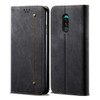 For Xiaomi Redmi 8 Denim Texture Casual Style Horizontal Flip Leather Case with Holder & Card Slots & Wallet(Black)