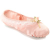 Crystal Satin Flower Decoration Dance Shoes Soft Sole Ballet Shoes Practice Dance Shoes For Children, Size: 26(Flesh Pink Bow Flower)