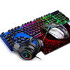 Shipadoo LD-122 4 in 1 Girly Glowing Keyboard + Mouse + Earphone + Mouse Pad Set(Black Punk)