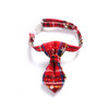 5 PCS Snowflake Christmas Red Plaid Adjustable Pet Bow Tie Collar Bow Knot Cat Dog Collar, Size:S 17-30cm, Style:Tie